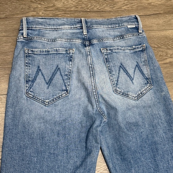 MOTHER The Kick It Jeans in Scenic Route Straight Leg High Rise 32" Inseam Sz 28 - Picture 12 of 13